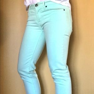 Mint green J. Crew stretch jeans